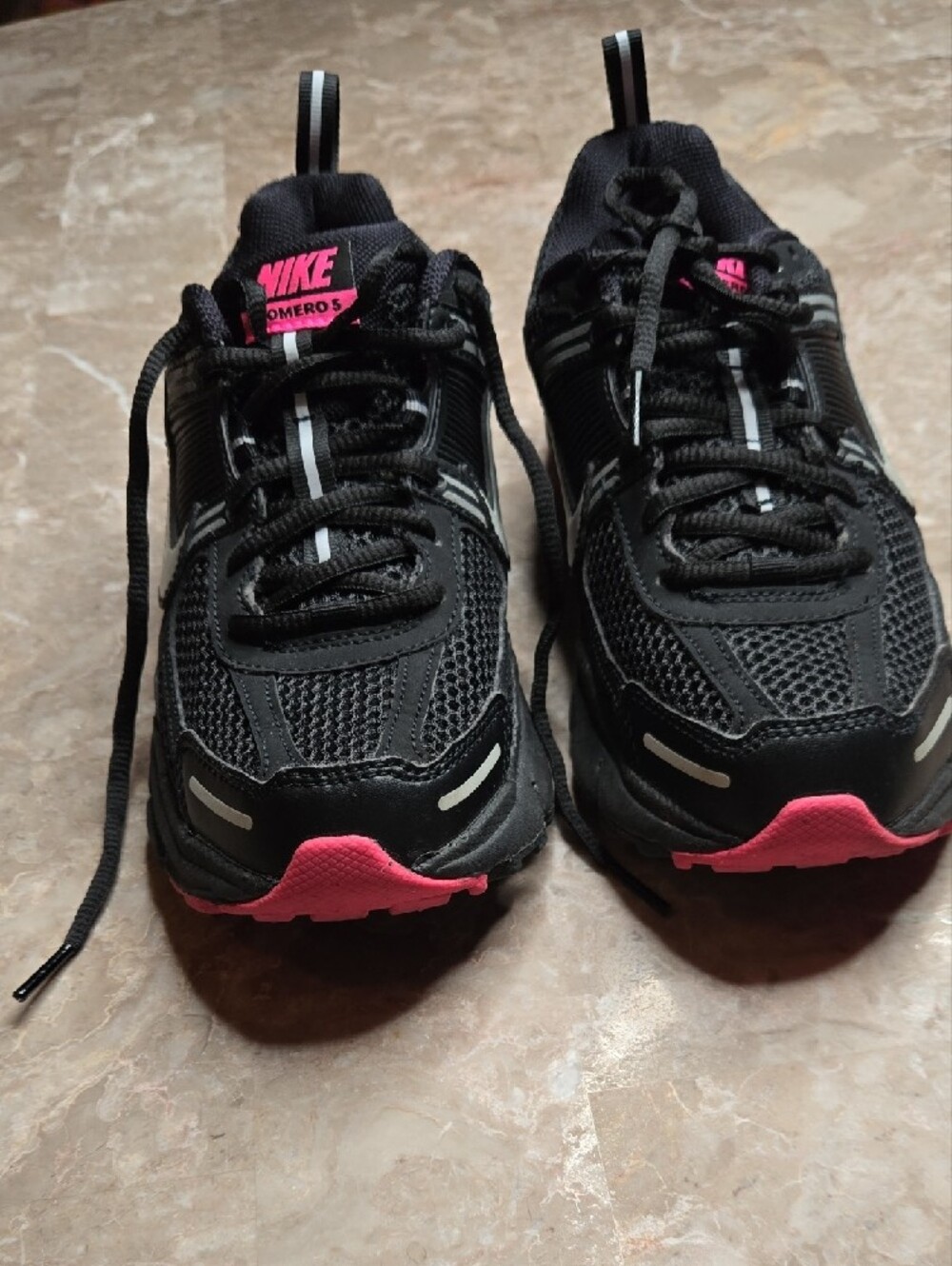 Nike  Black & Pink Mesh Running Sneakers - Picture 3 of 6